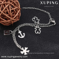 74510-xuping fashion indian jewelry steel love fashion anklet, silver color design anklet